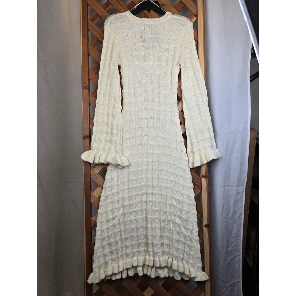 Petal & Pup Colter Maxi Dress Womens Medium White Long Sleeve Knit - New